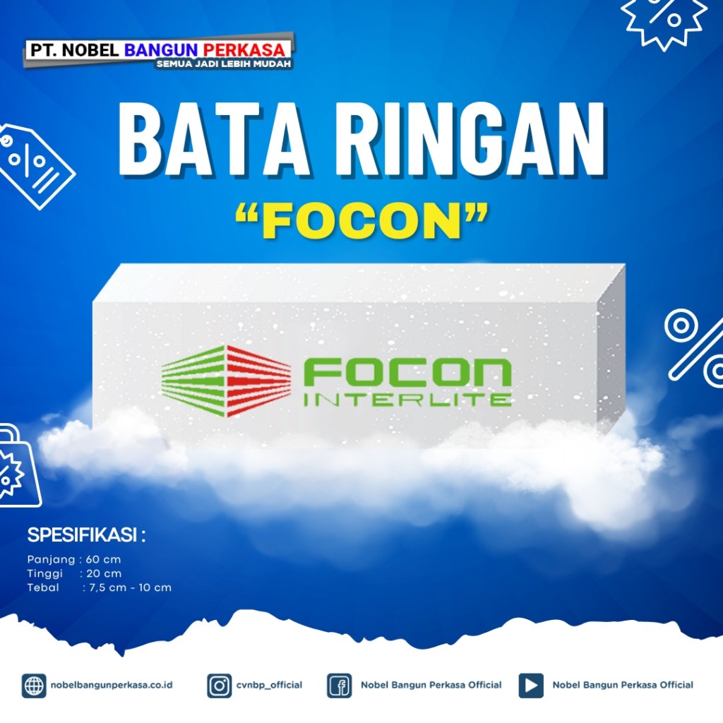 bata ringan focon, jual bata ringan focon, supplier bata ringan focon, distributor bata ringan focon, harga bata ringan focon