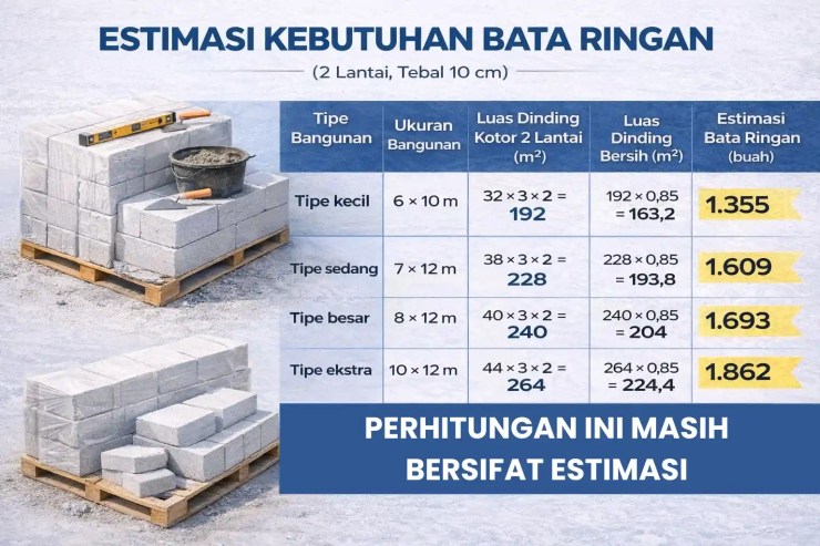 estimasi kebutuhan bata ringan