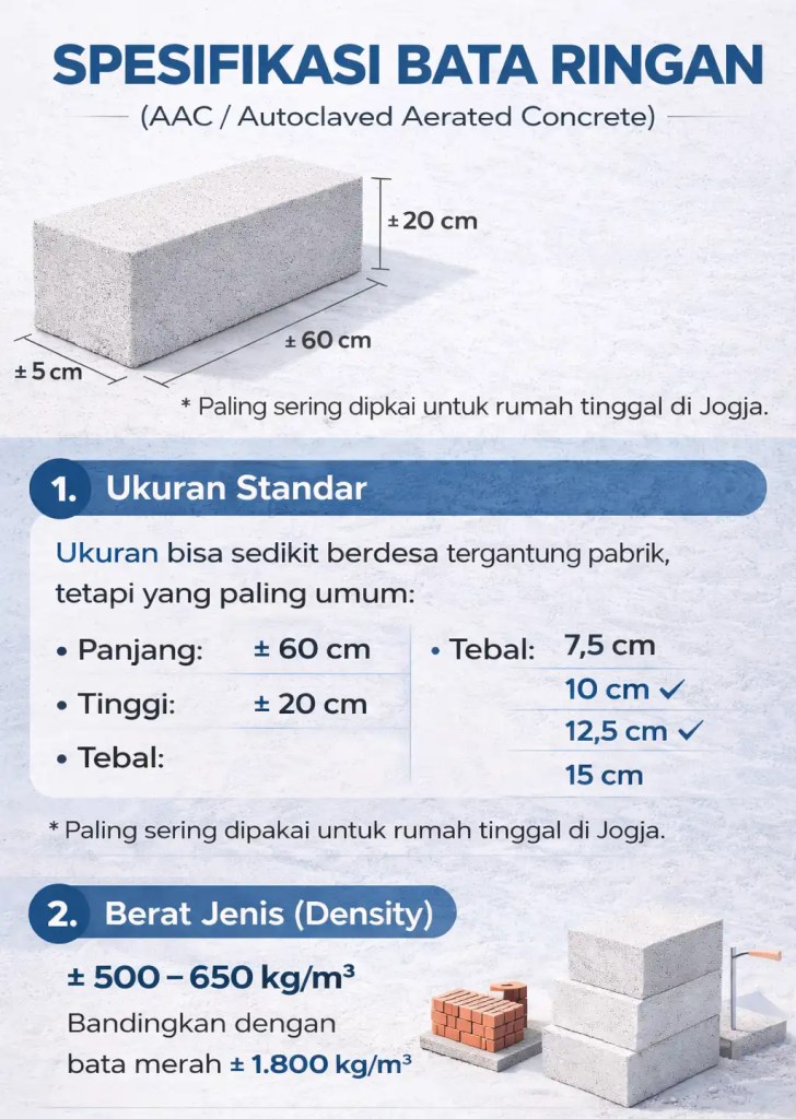 spesifikasi ukuran bata ringan